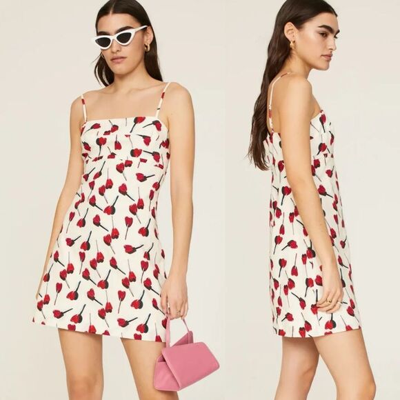 RACHEL ANTONOFF Size 6 Gwen Dress Lollipop Spaghetti Strap Mini Red Hearts - Picture 1 of 12